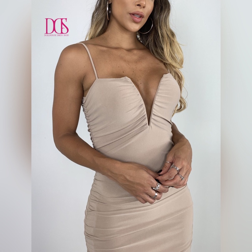 Just In! Romania - Taupe Midi Party Dress - Picture 6 of 8